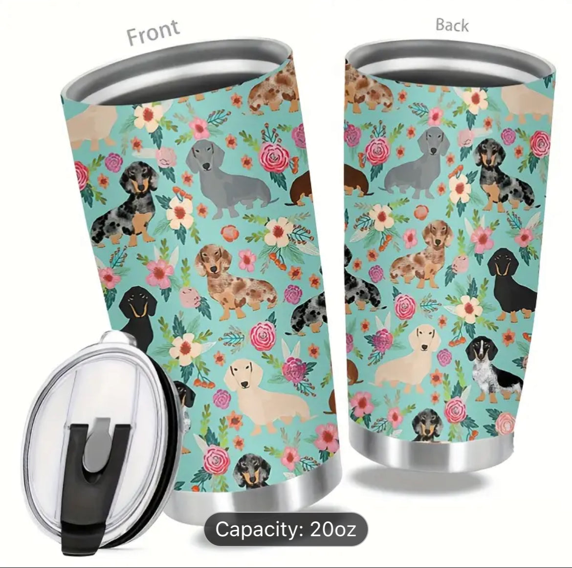 Dogs with Flowers Tumbler