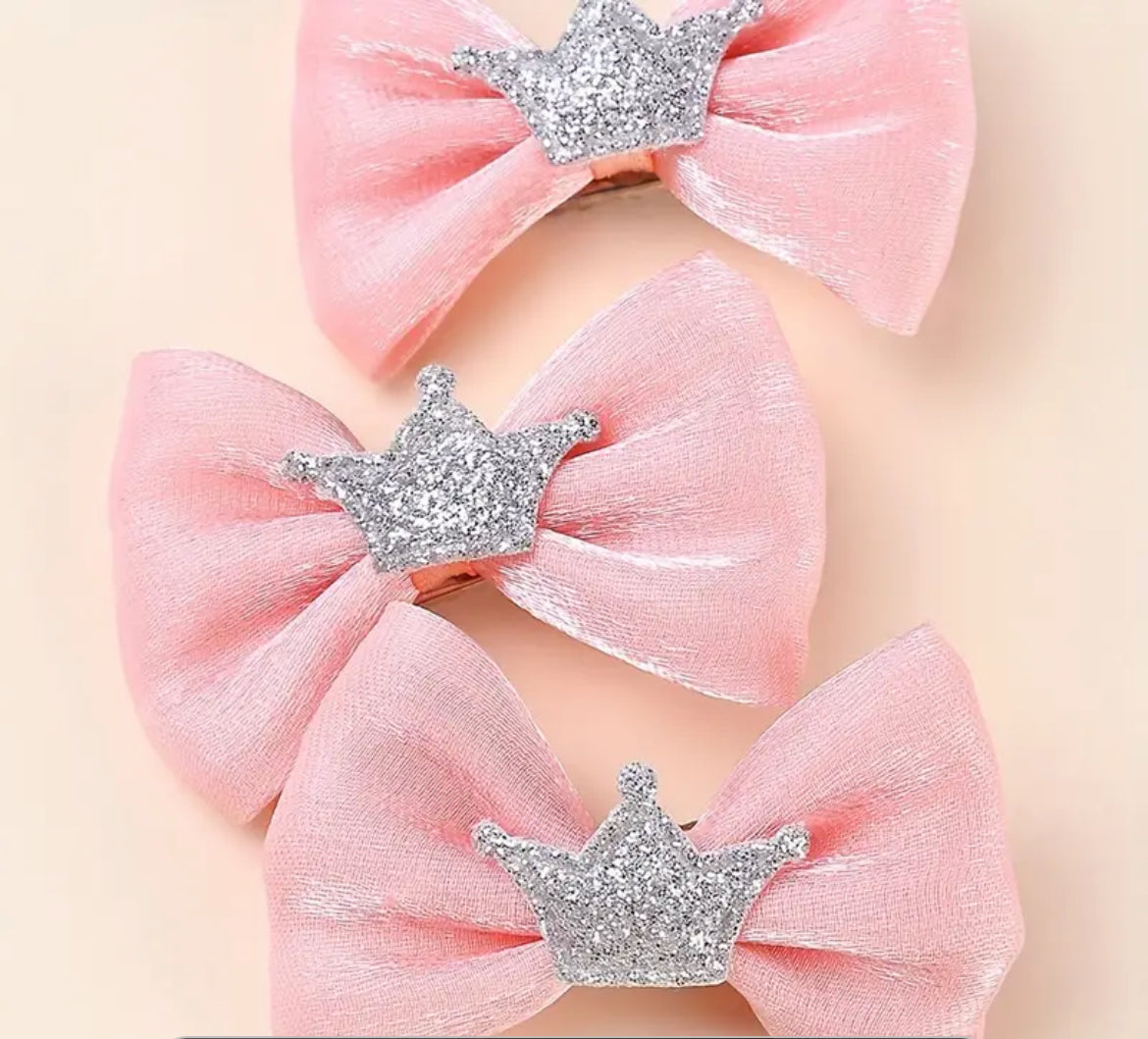 Hair Bows - Ribbon and Crown