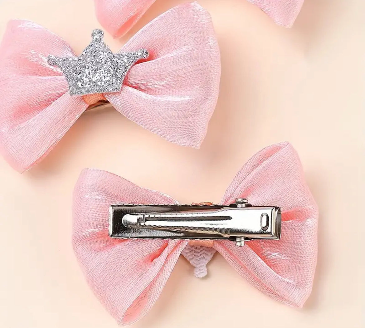 Hair Bows - Ribbon and Crown