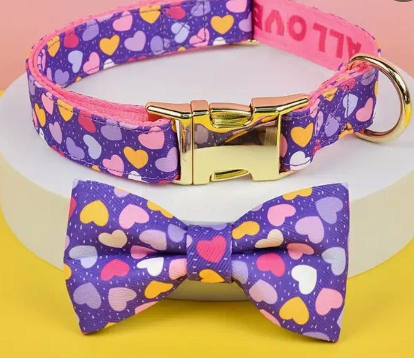 Collar and bow tie set