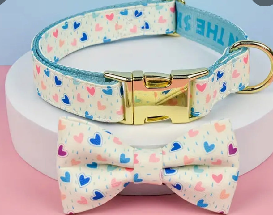 Collar and bow tie set