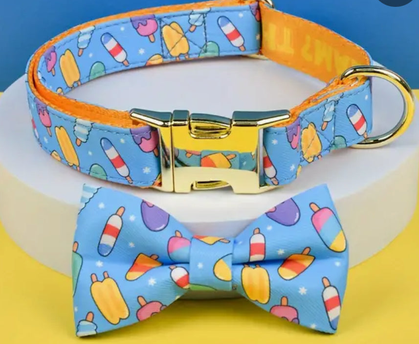 Collar and bow tie set