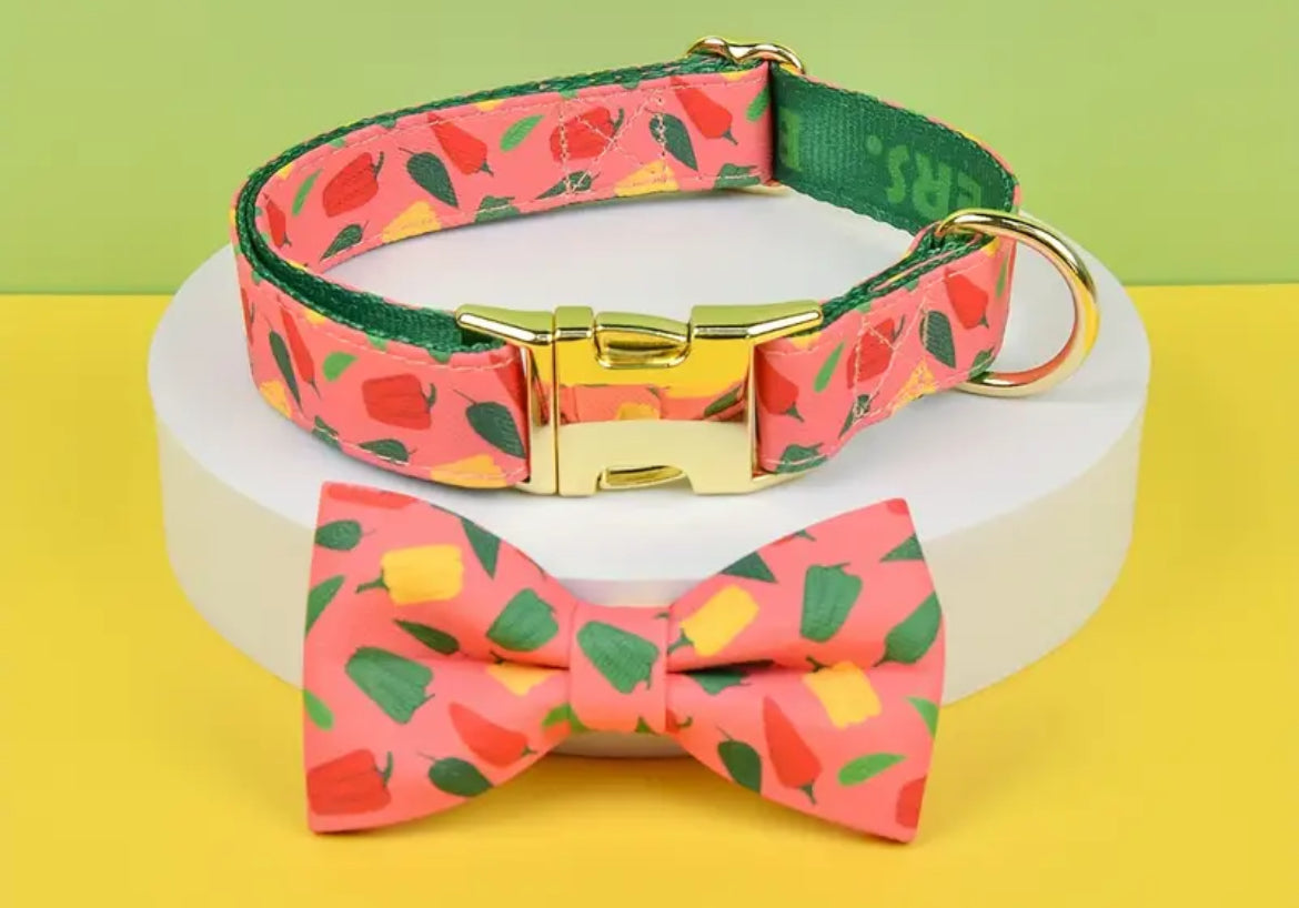 Collar and bow tie set